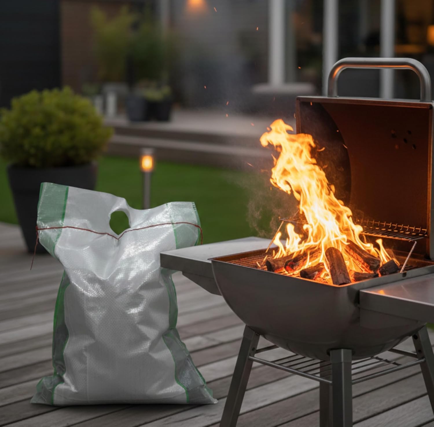 Carbone Vegetale di Leccio Calabrese Naturale per Barbecue e Griglia, Produzione Artigianale Tradizionale in saccoExample product